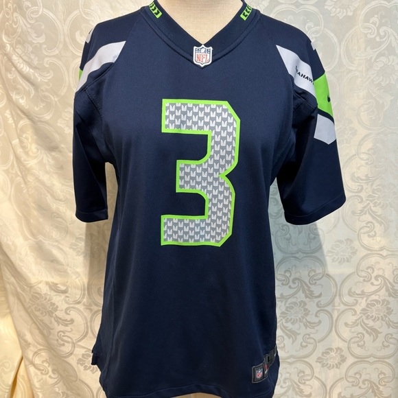 NFL Other - Seattle Seahawks NFL Navy and Green On-Field Jersey #3 Wilson, unisex size L
